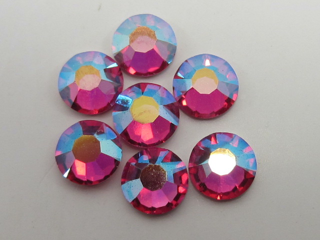 18 pcs. 34ss FUCHSIA AB FLATBACK European Rhinestones